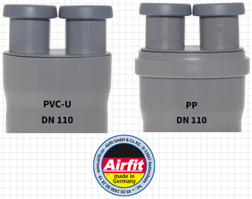AIRFIT PVC-U Reduzierung DN 110 x 40 x 40 Artikel 11044KR PVC und PP Muffe